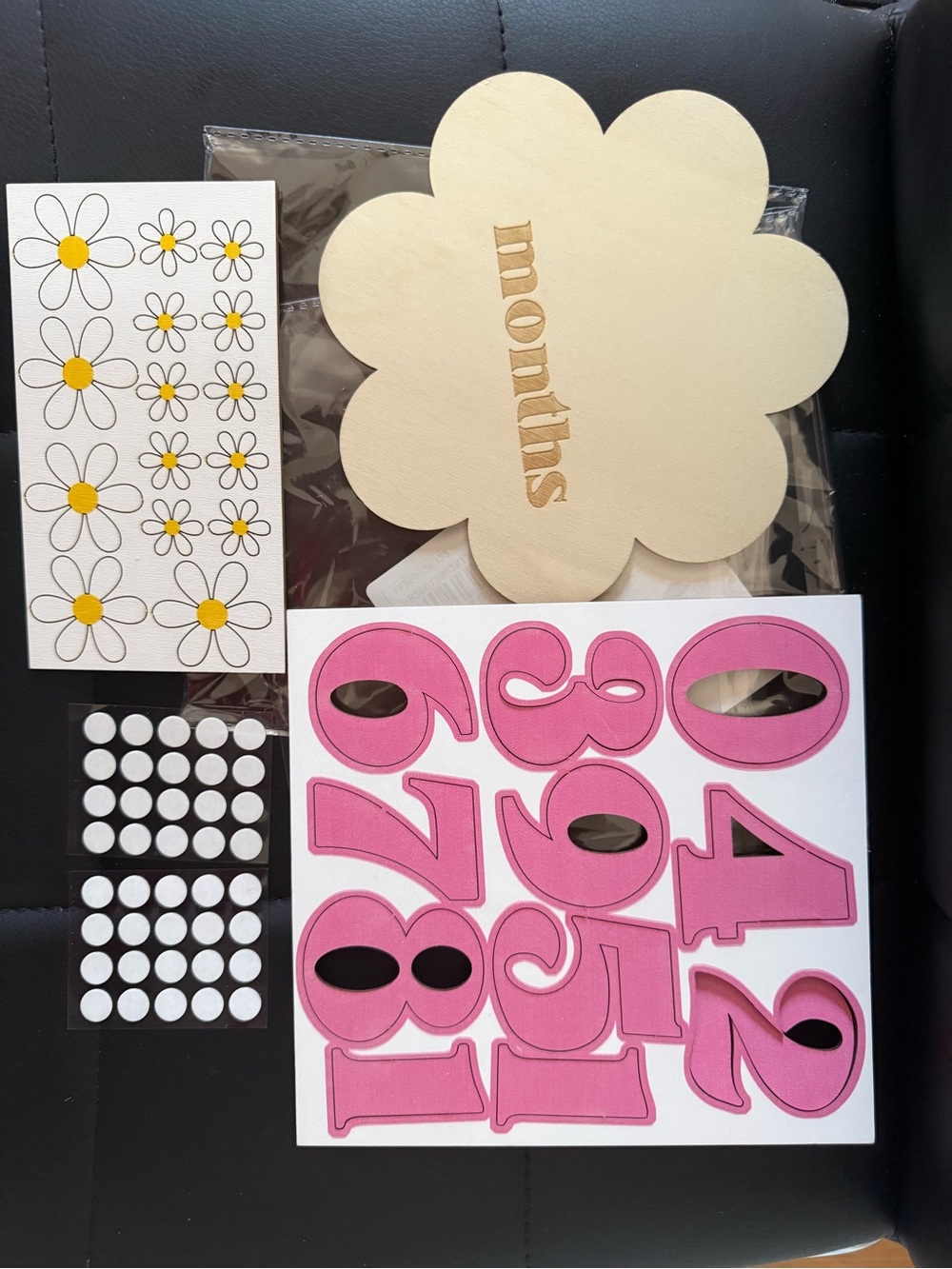 Baby Milestone Number & Flower Stickers - Pink, Yellow, Cream, White